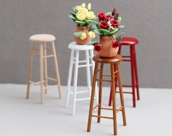 Miniature High stool Bar stool chair miniature furniture dollhouse miniature home decoration