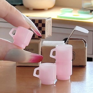 4 peças/conjunto miniatura de casa de bonecas mini xícara de café para utensílios de mesa de casa de bonecas