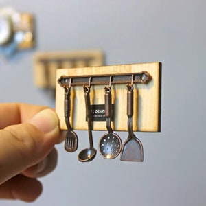 1:12 Dollhouse Miniature Metal Cooking Utensil Bronze And Silver Cookware