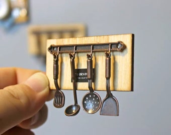1:12 Dollhouse Miniature Metal Cooking Utensil Bronze And Silver Cookware