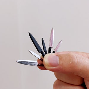 Miniature cooking knife dollhouse kitchen accessories metal knife 1/12 scale dollhouse