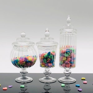Dollhouse Miniature Real Glass Storage Jar Mini Cookie Glass Jar Candy Desserts Glassware