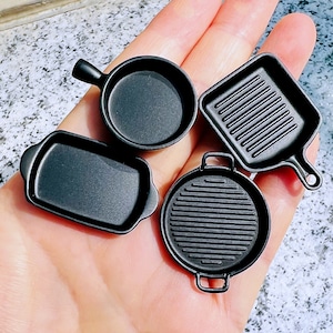 Miniature cooking set dollhouse cooking pan cookware set miniature grill pan set dollhouse accessories