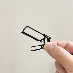 Dollhouse tools accessory miniature hacksaw mini metal hand saw