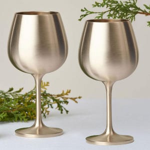 Juego de 2 copas de vino Bangjja Yugi tradicionales coreanas hechas a mano