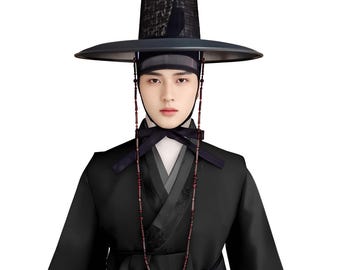 Saja Boys hat (gat). Kpop Demon Hunters hat. traditional Korean hat. double-layered hat. Hanbok Korean gat