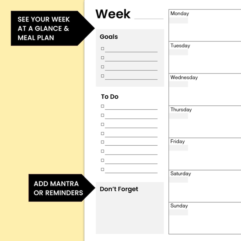 Printable Planner Bundle - Day, Week, Month, and Quarter Planners - Etsy