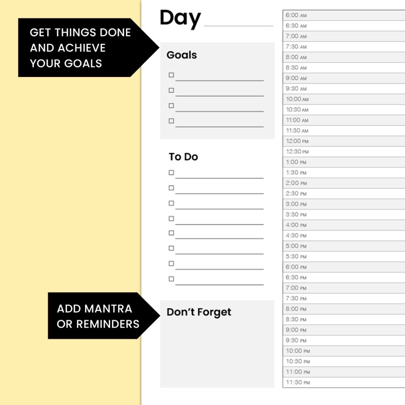 Printable Planner Bundle - Day, Week, Month, and Quarter Planners - Etsy