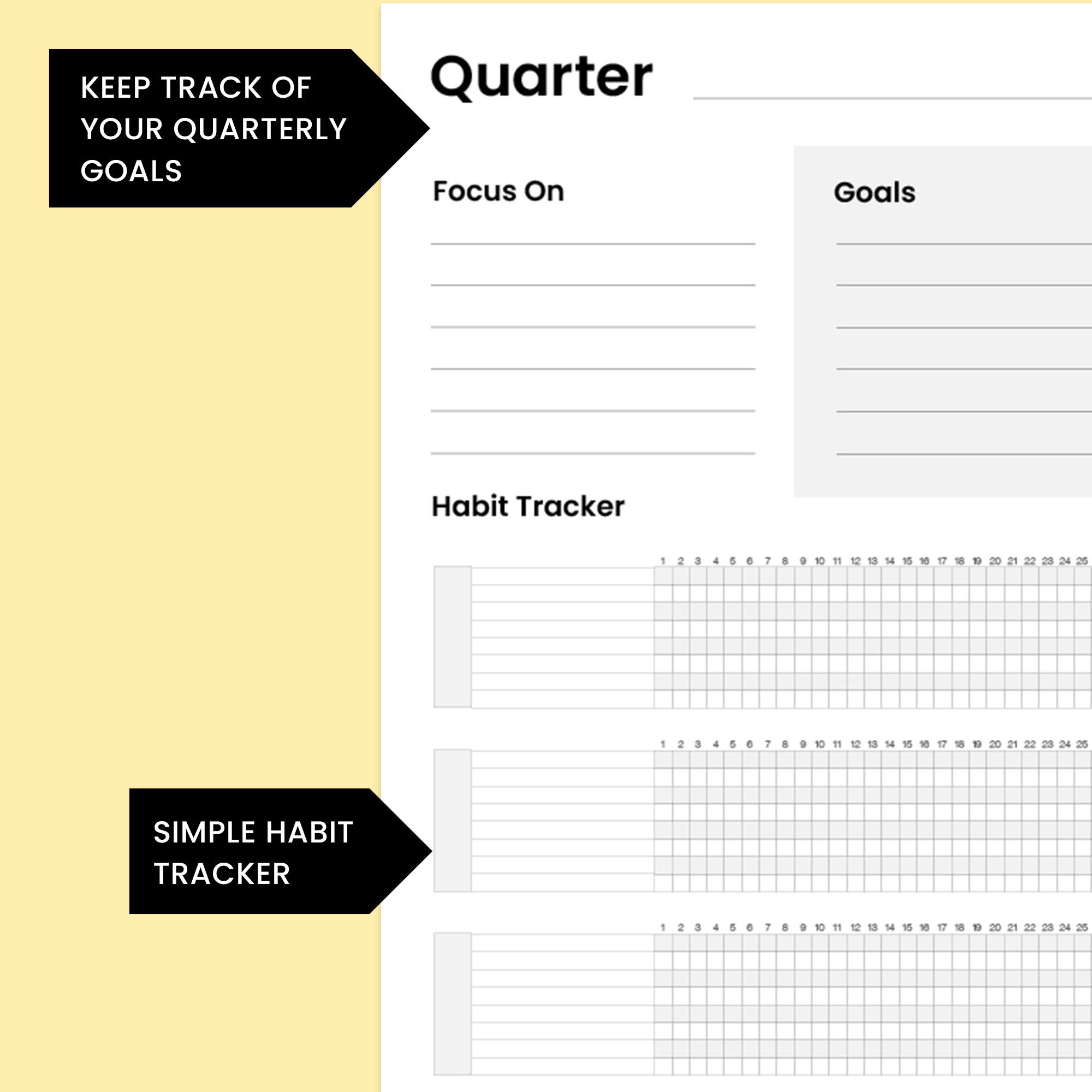 Printable Planner Bundle - Day, Week, Month, and Quarter Planners - Etsy