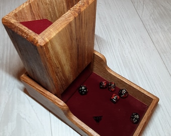 Dice Tower and Tray- Spalted Red Oak