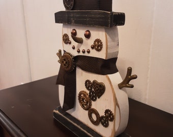 Rustic Wooden Snowman (Steampunk)