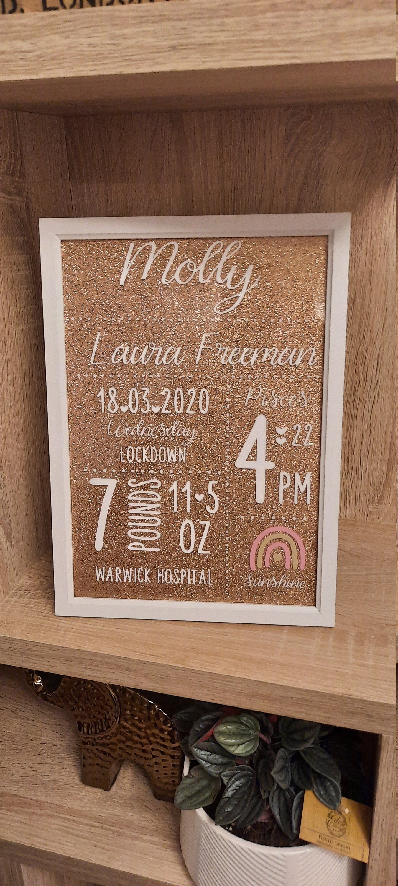 Personalised Baby Keepsake Frame Etsy UK