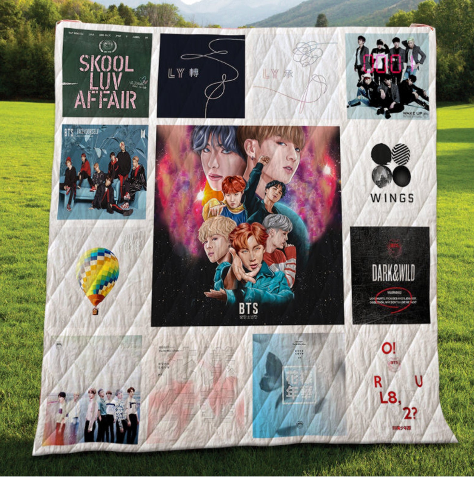 BTS Photos Styles Quilt Blanket Bangtan Boys BlanketBiggest Etsy