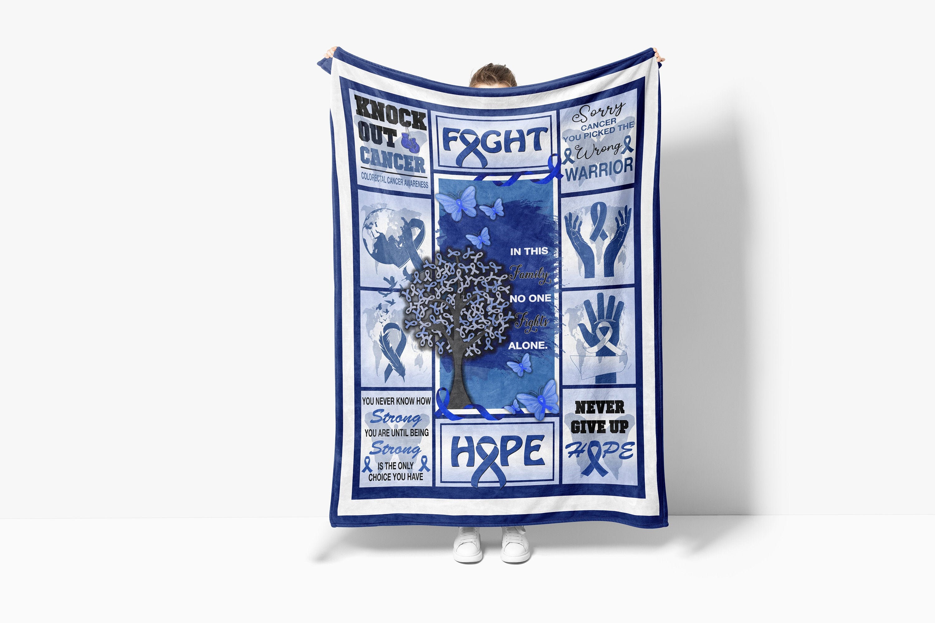 Breast Cancer BlanketCancer AwarenessNever Give Up Hope | Etsy