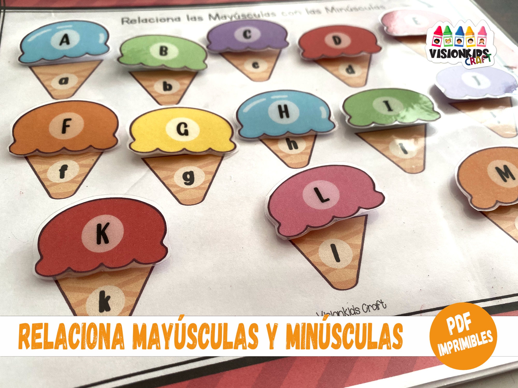 Ice Cream Alphabet Matching Game, Preschool Learning Activity (PDF ...