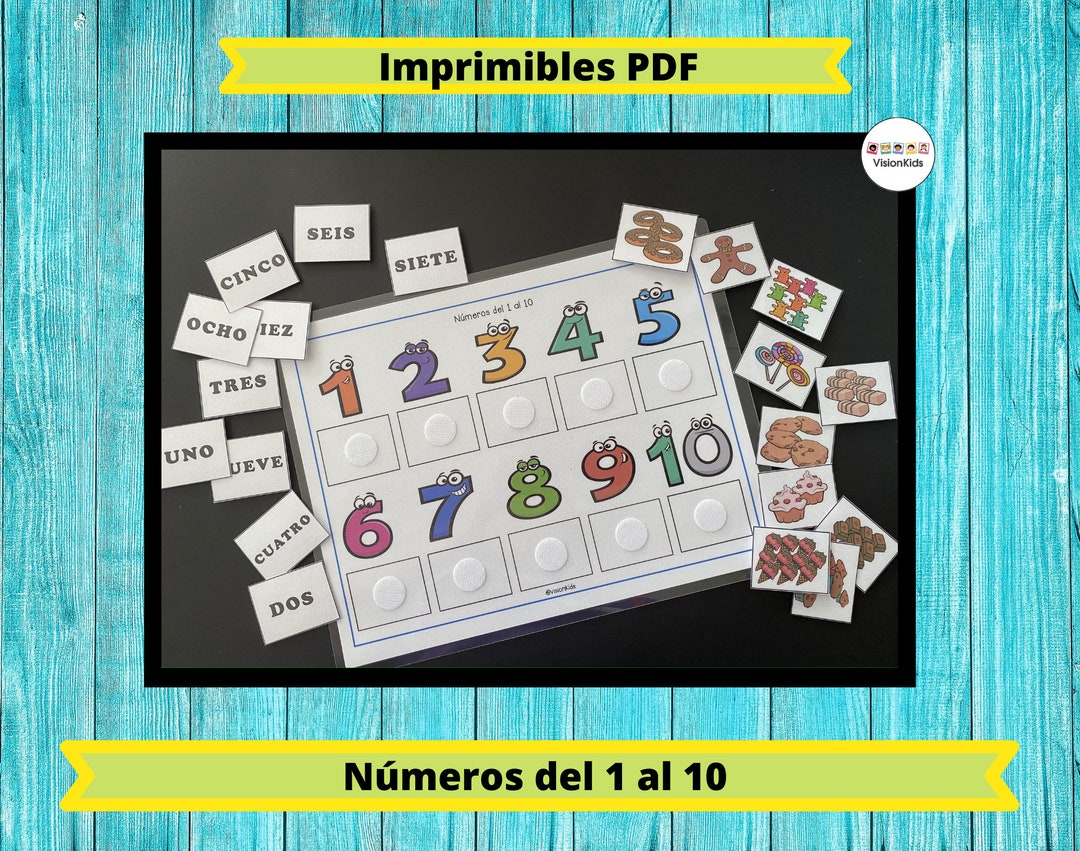 Match the Numbers 1 to 10 With Their Word Names and Counting Practice ...