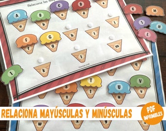 Ice Cream Alphabet Matching Game, Preschool Learning Activity (PDF Pattern)