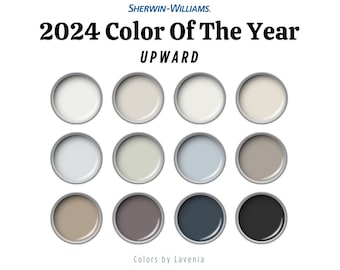 2024 Color Of The Year, Sherwin Williams Upward color palette, whole house interior paint scheme, living room, kitchen, accent wall, bedroom