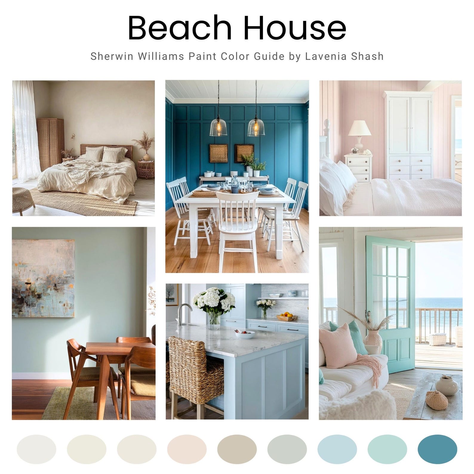 Sherwin Williams Beach House Color Palette: Whole House Interior Paint ...