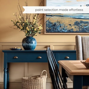 A Mid-Century Modern and Eclectic color palette with Sherwin Williams paint colors. Includes coordinating and accent colors with whites, brown, red, blues, greens and neutrals. Curated by Colors by Lavenia on Etsy.