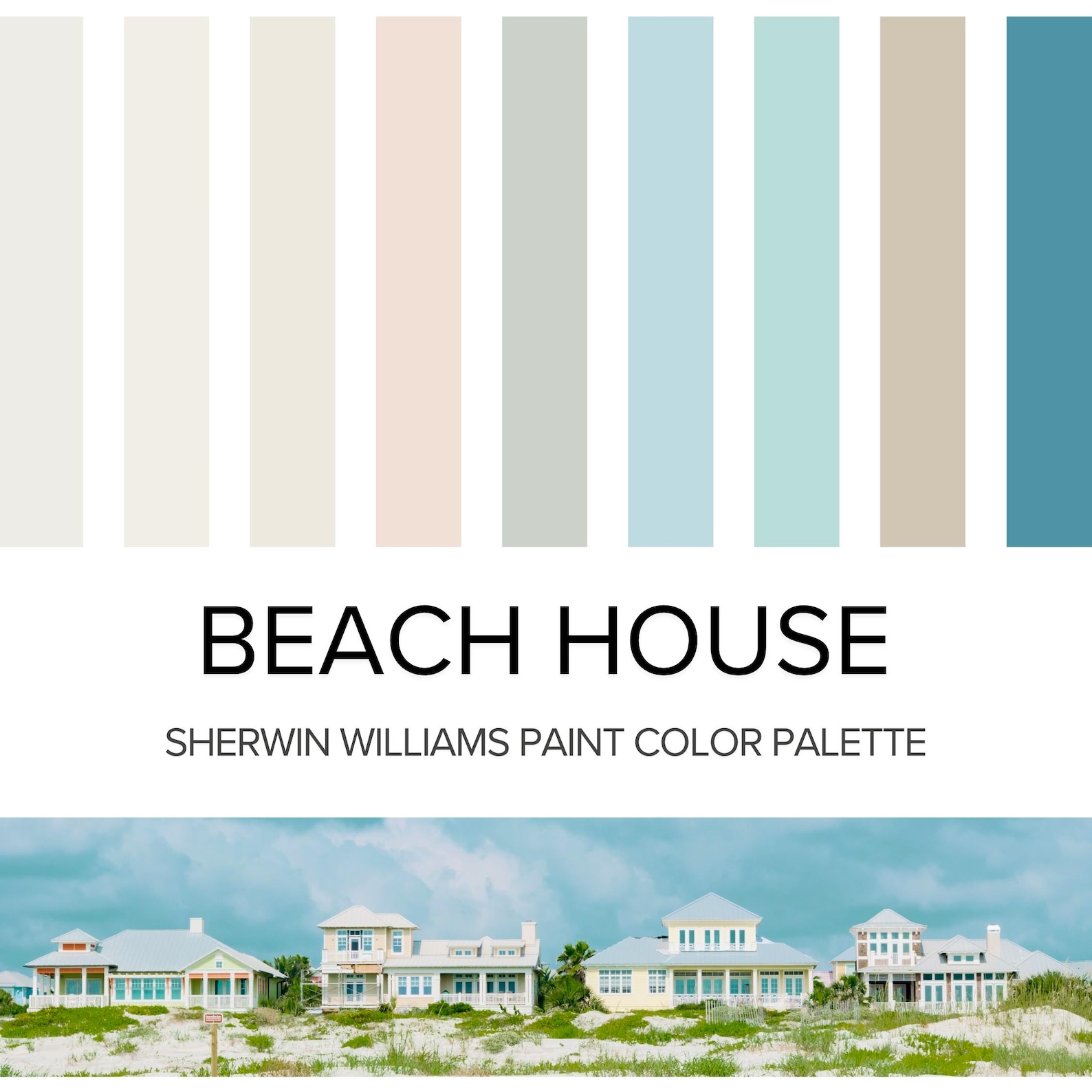 Sherwin Williams Beach House Color Palette: Whole House Interior Paint ...