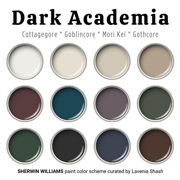 Dark Cottagecore Color Palette: Sherwin Williams Moody Eclectic Home ...