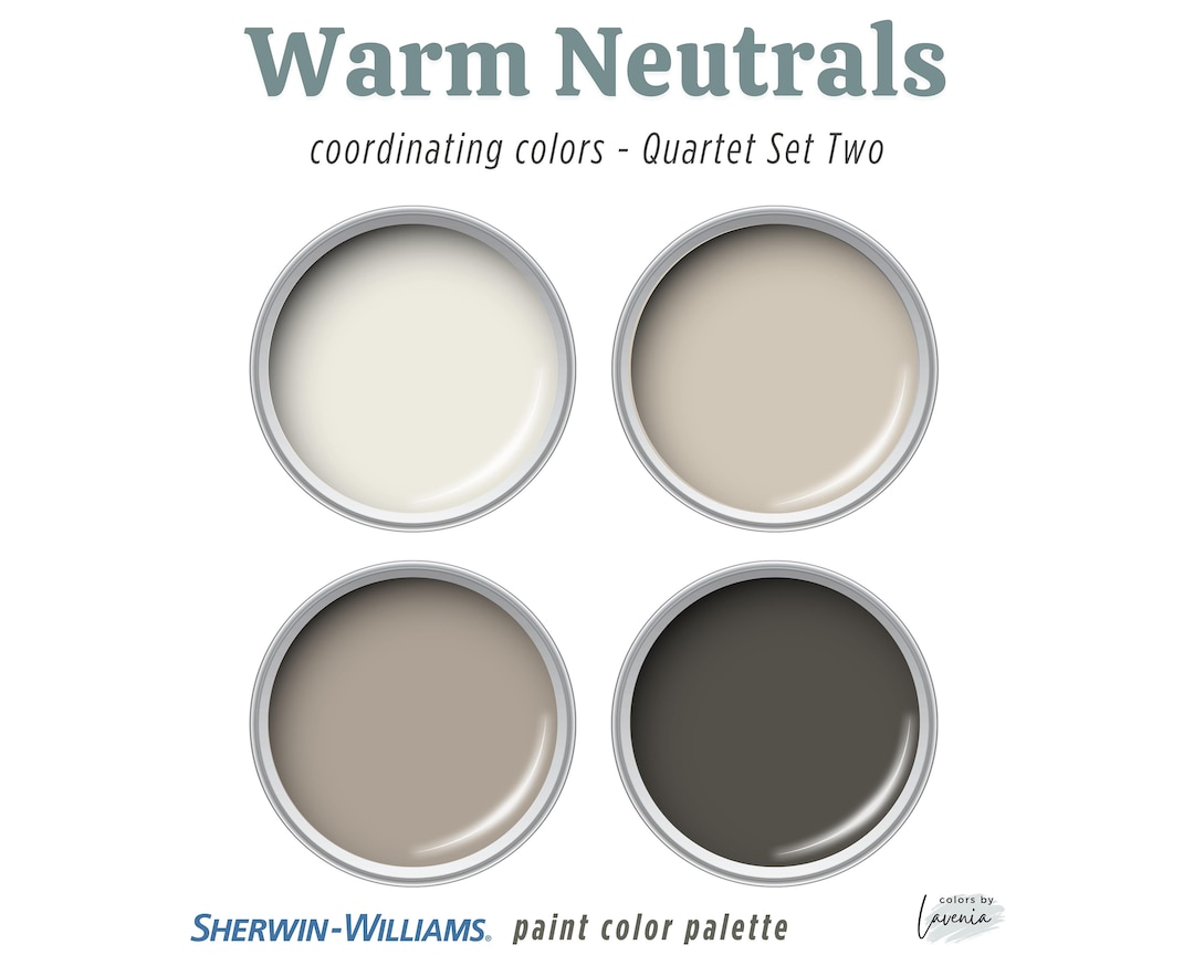 Neutral Color Palette With Sherwin Williams Paint Colors Warm - Etsy