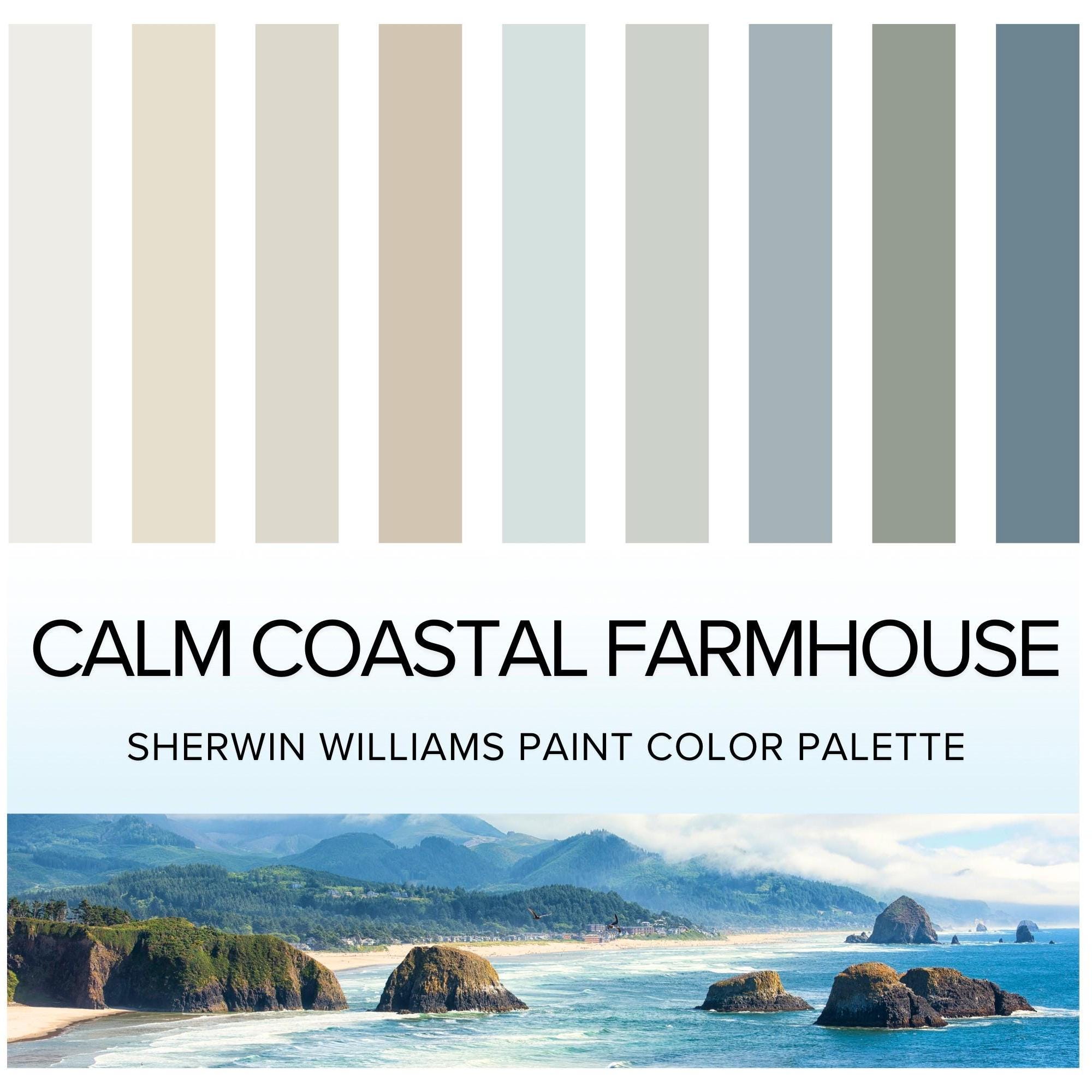 Calm Coastal Farmhouse Color Palette: Sherwin Williams Paint Palette ...