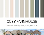 Cozy Farmhouse Color Palette: Sherwin Williams Paint Palette for Coastal Farmhouse, Beach House, and Cottage - Whole Home Interior Scheme.