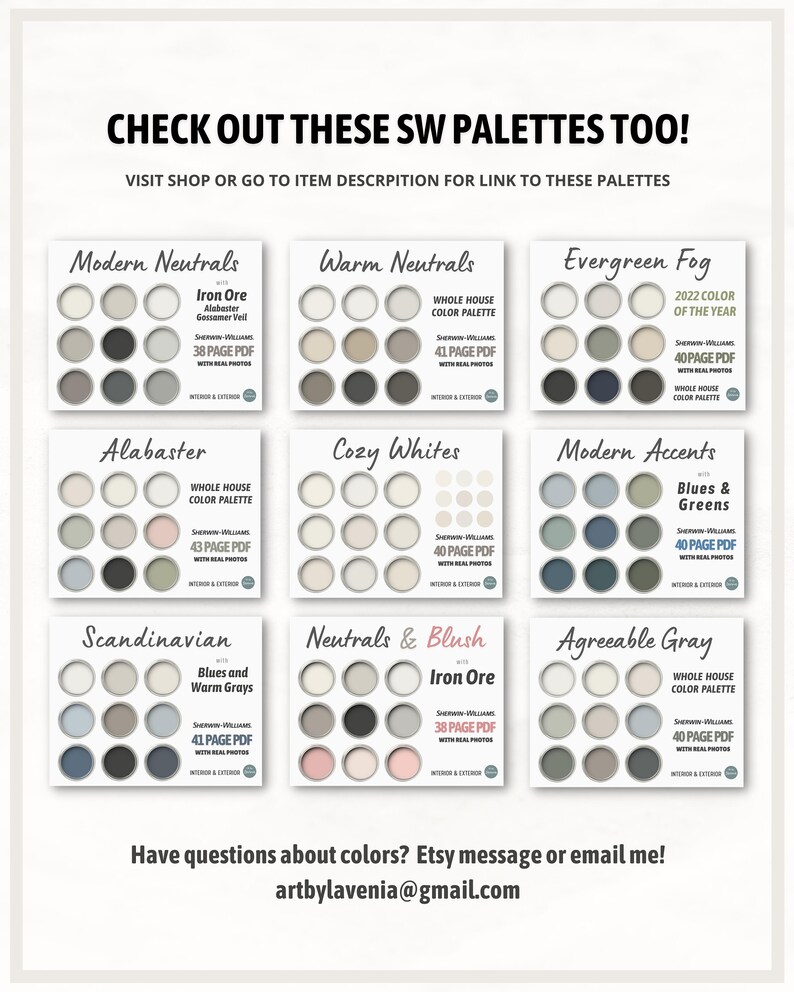 Sherwin Williams Farmhouse Color Palette With Clary Sage Etsy Canada