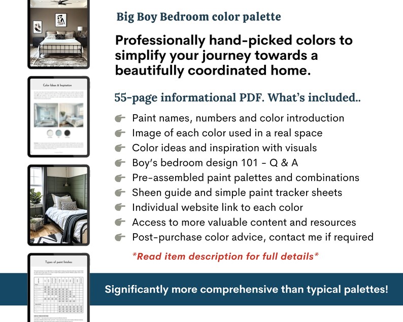Boy and Teen Bedroom Color Palette: Sherwin Williams Paint Palette for
