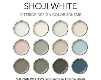 Shoji White Color Palette: Sherwin Williams Whole House Interior Paint Guide - Warm Neutral Scheme.
