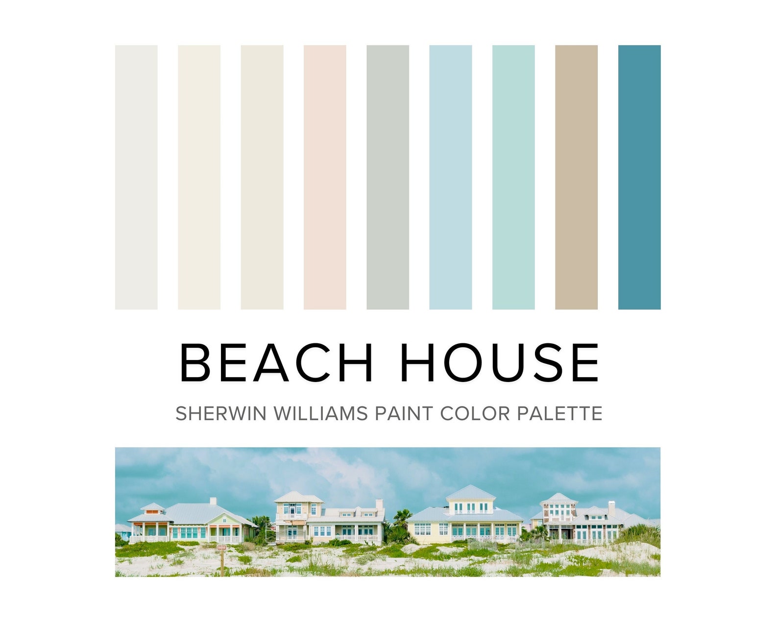 Beach House Color Palette: Sherwin Williams Coastal or Farmhouse Home ...