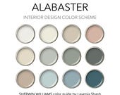 Alabaster Color Palette: Sherwin Williams Home Interior Paint Guide - Coastal, Farmhouse, Cottage, Beach House.