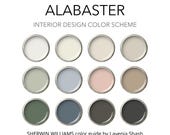 Sherwin Williams Alabaster Color Palette: Bestselling Warm White Whole House Interior Paint Scheme - Modern Farmhouse, Cottage, Scandinavian