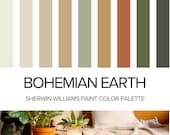 Boho Color Palette: Sherwin Williams Paint Colors Bohemian Home Interior Design - Warm Earth Tones.
