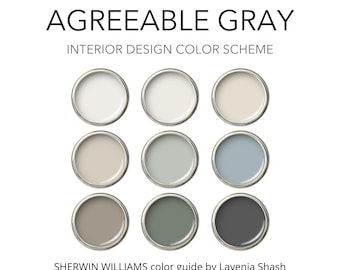 Agreeable Gray Sherwin Williams Paint Palette: Modern Warm Neutral Interior Colors For Whole House.