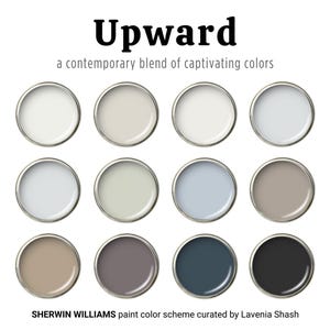 Upward Color Palette: Sherwin Williams Whole House Interior Paint Scheme - Modern Farmhouse, Beach House, Coastal Cottage - Home Color Guide