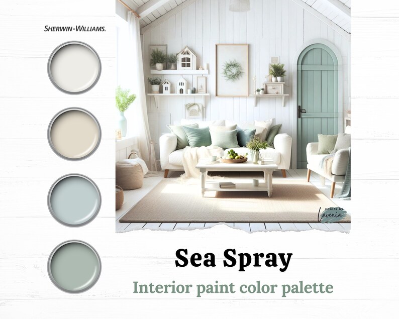 Sherwin Williams Color Palette Coastal Farmhouse Living Room Paint ...