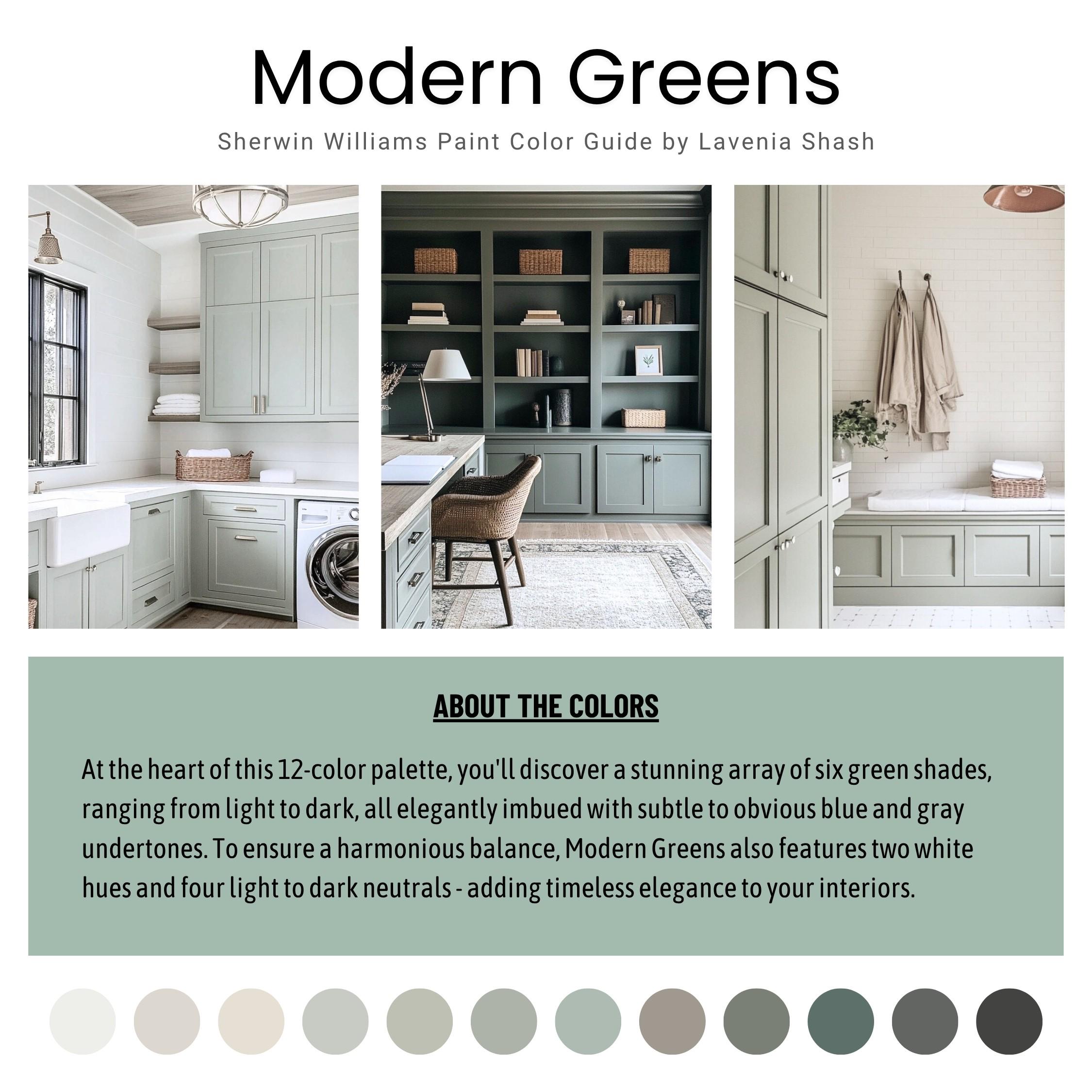 Sherwin Williams Color Palette With Greens and Neutrals for Whole House ...