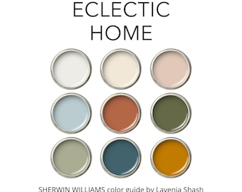 Eclectic Color Palette: Sherwin Williams Whole House Interior Paint Guide - Mid Century, Boho, Maximalist.
