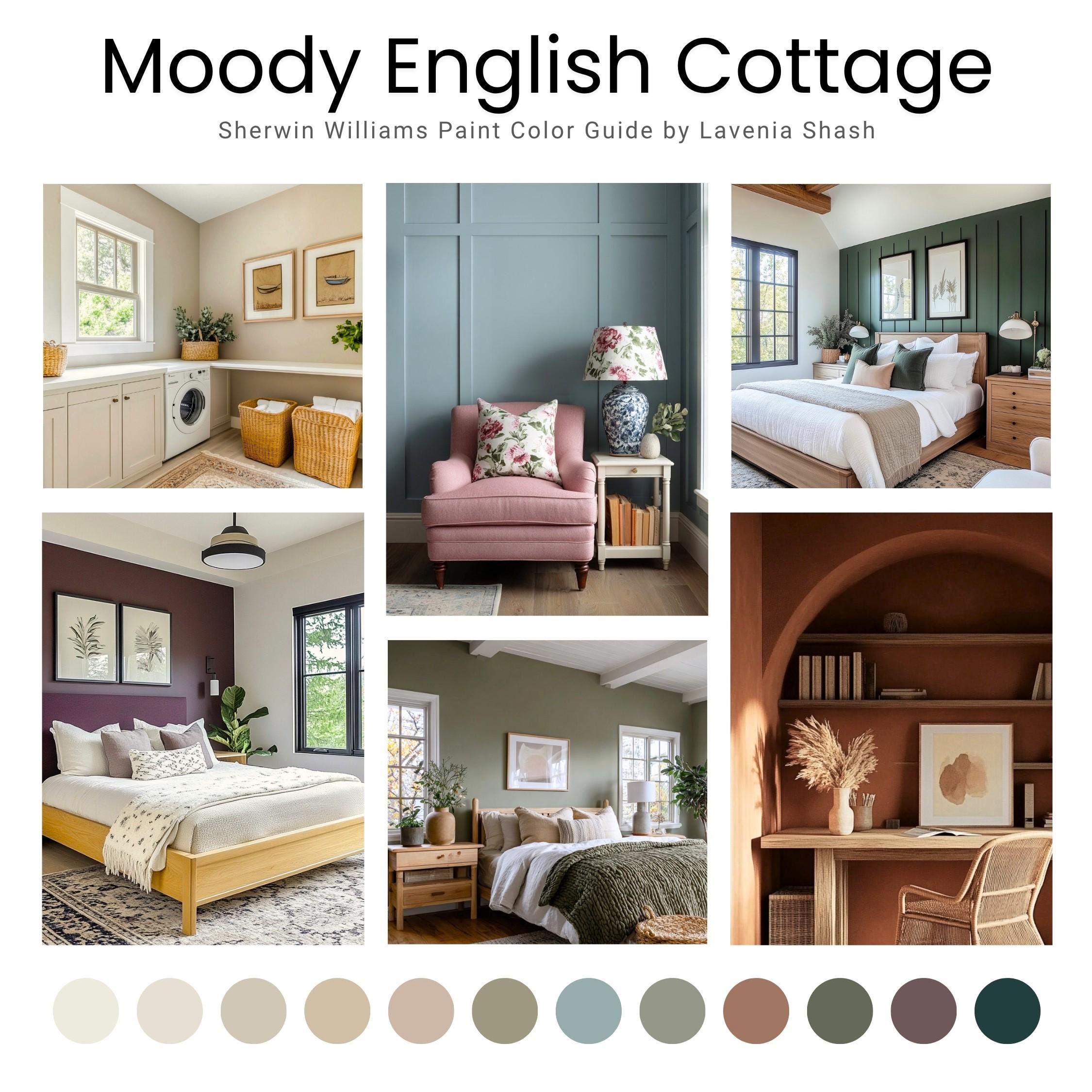 Sherwin Williams Moody English Cottage Color Palette: Whole House ...