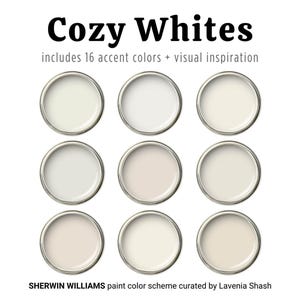 White Wall Colors: Sherwin Williams White Paint Color Palette - Modern and Timeless Whole House Interior Scheme for Rooms, Cabinets, & Doors