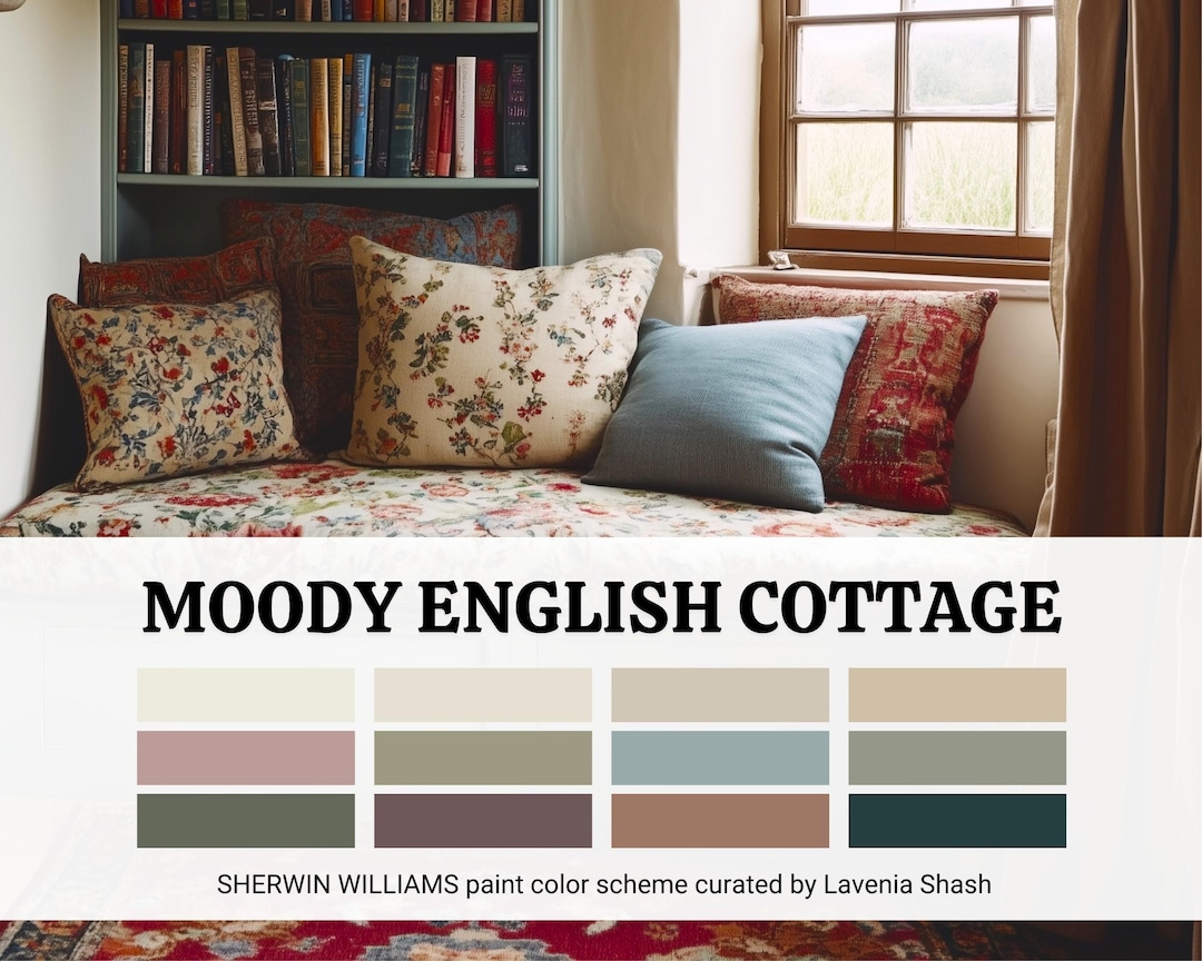 English Cottage Color Palette: Sherwin Williams Moody Paint Scheme for ...