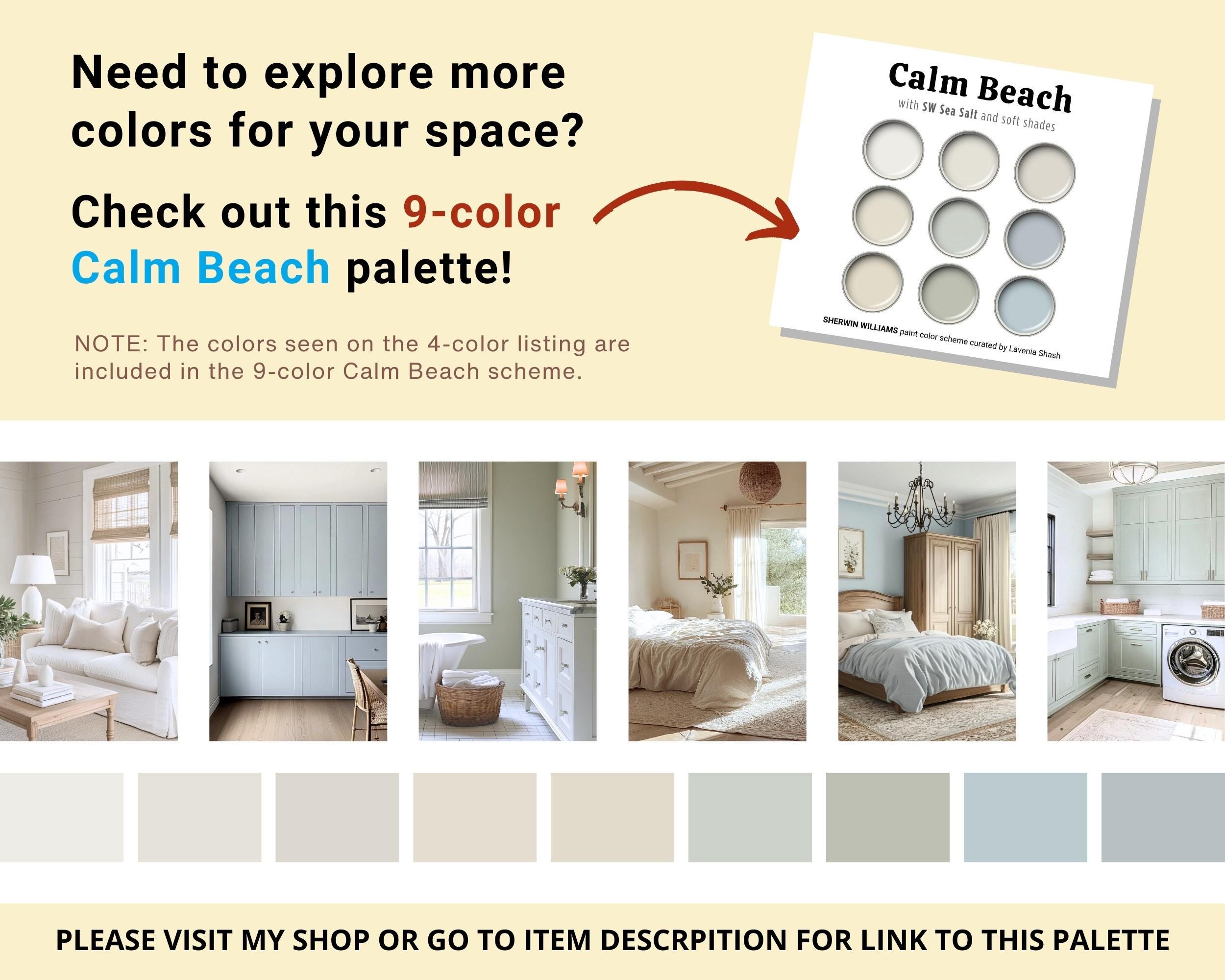 Sherwin Williams Beach House Color Palette With Sea Salt, Paint Palette ...
