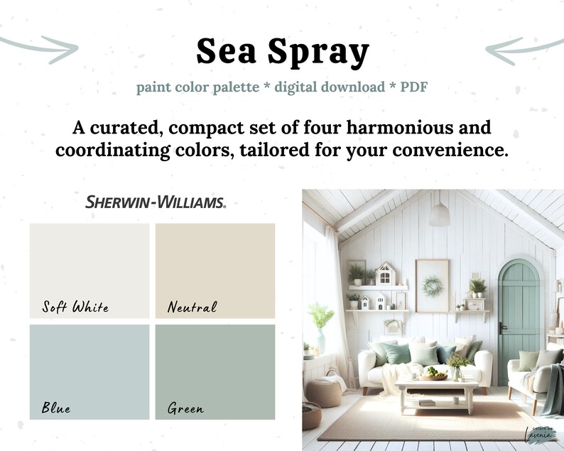 Sherwin Williams Color Palette Coastal Farmhouse Living Room Paint ...