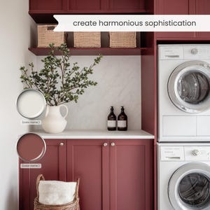 A Mid-Century Modern and Eclectic color palette with Sherwin Williams paint colors. Includes coordinating and accent colors with whites, brown, red, blues, greens and neutrals. Curated by Colors by Lavenia on Etsy.