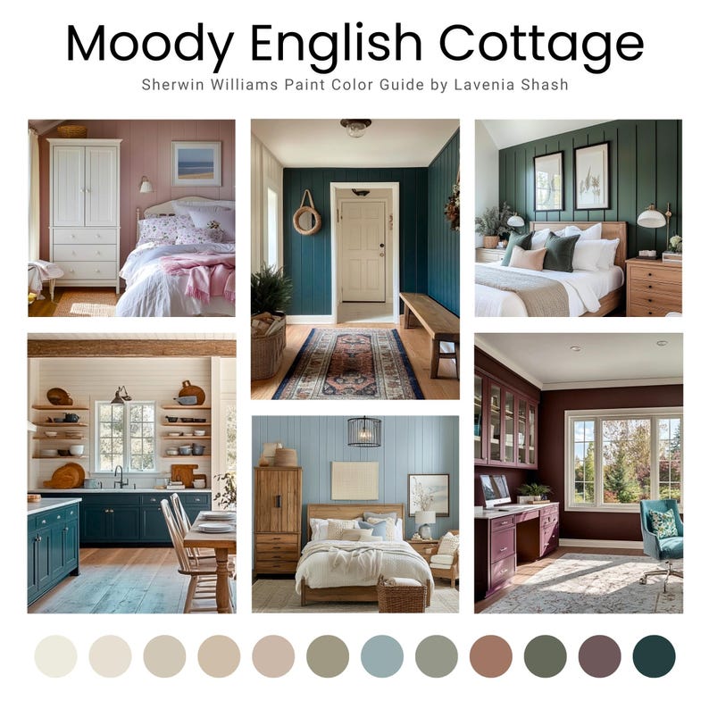 English Cottage Color Palette: Sherwin Williams Moody Interior Paint ...