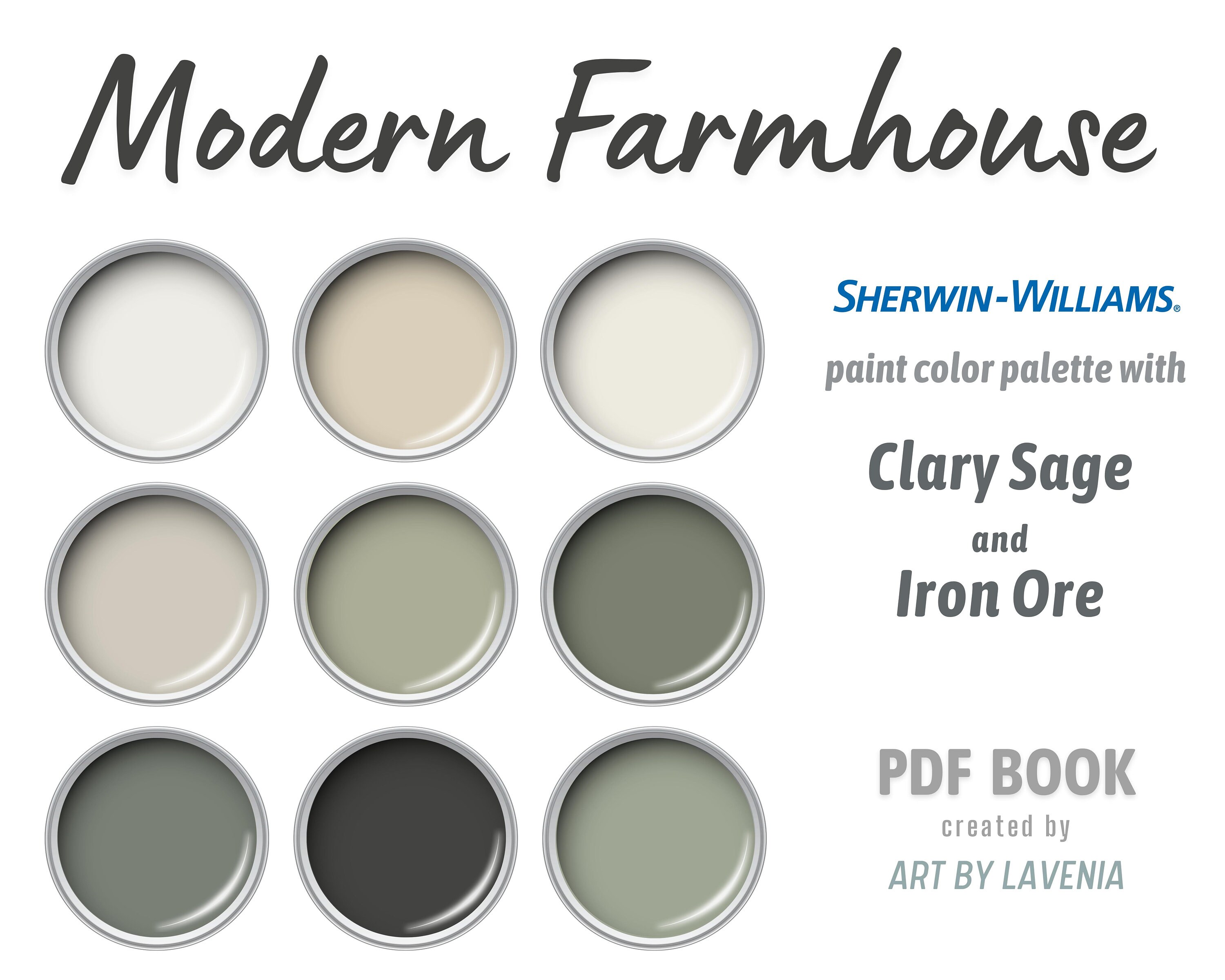 Sherwin Williams Modern Farmhouse Paint Color Palette With Etsy