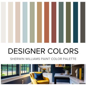 Eclectic Paint Colors For The Maximalist: Sherwin Williams Whole House Interior Designer Color Palette - Boho, Mid Century Modern, Art Deco.